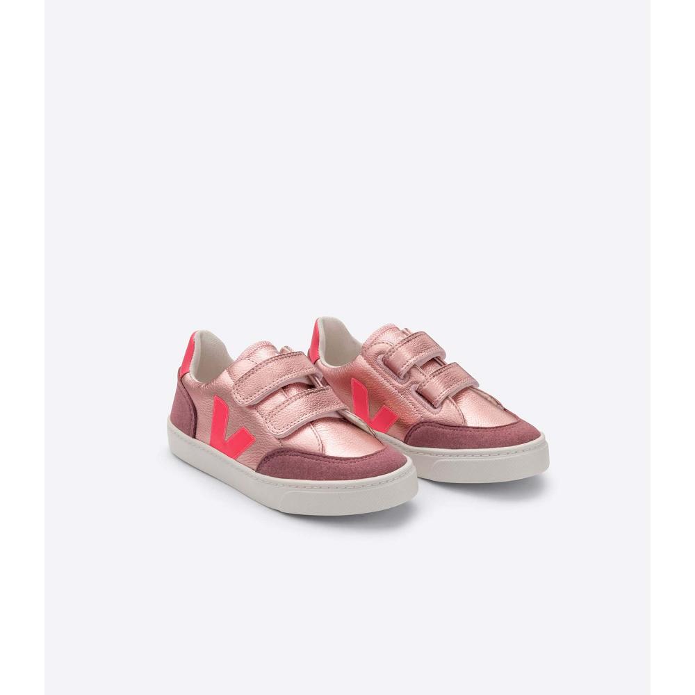 Veja V-12 CHROMEFREE Kids' Shoes Pink | CA 747ZUT